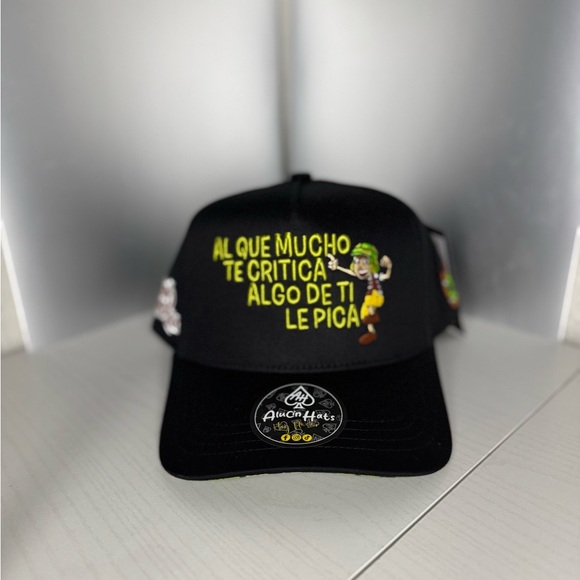 Black Cap with Yellow Embroidery